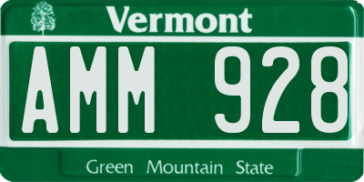VT license plate AMM928