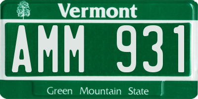 VT license plate AMM931