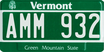 VT license plate AMM932