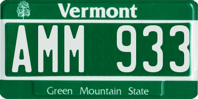 VT license plate AMM933