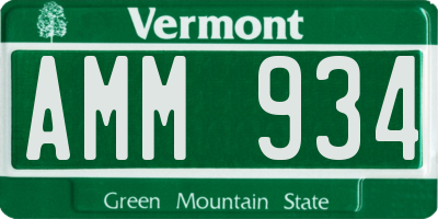 VT license plate AMM934