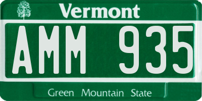 VT license plate AMM935
