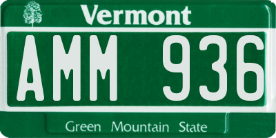 VT license plate AMM936