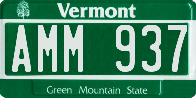 VT license plate AMM937