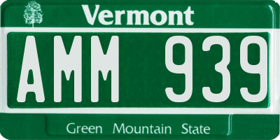 VT license plate AMM939