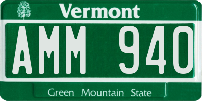 VT license plate AMM940