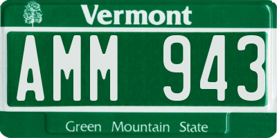 VT license plate AMM943