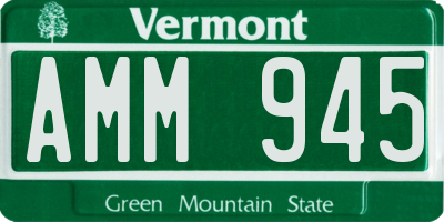 VT license plate AMM945