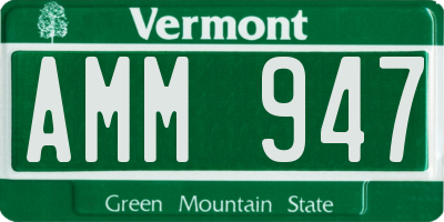 VT license plate AMM947