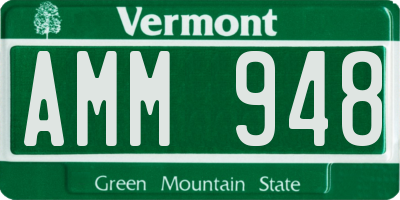 VT license plate AMM948