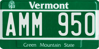 VT license plate AMM950