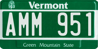 VT license plate AMM951