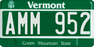 VT license plate AMM952