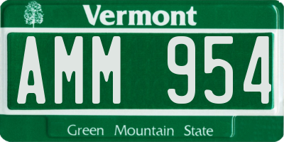VT license plate AMM954