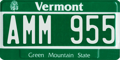 VT license plate AMM955