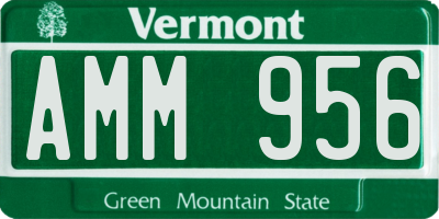 VT license plate AMM956