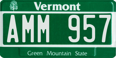 VT license plate AMM957