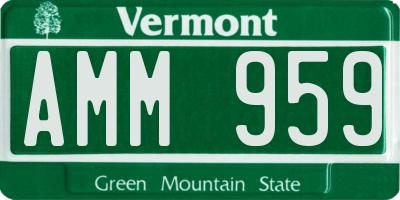 VT license plate AMM959