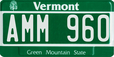 VT license plate AMM960