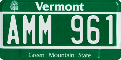 VT license plate AMM961