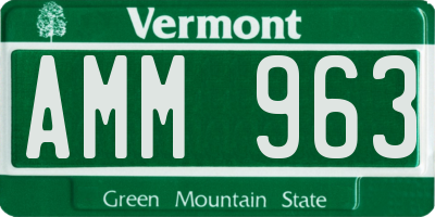 VT license plate AMM963