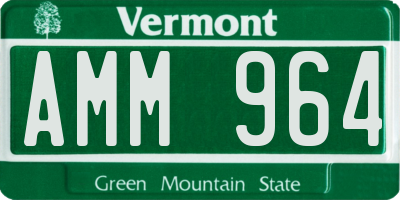 VT license plate AMM964