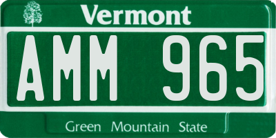 VT license plate AMM965