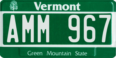 VT license plate AMM967