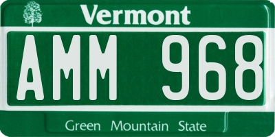 VT license plate AMM968
