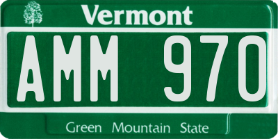 VT license plate AMM970