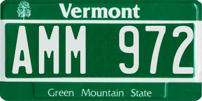 VT license plate AMM972