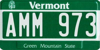 VT license plate AMM973