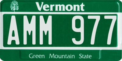 VT license plate AMM977