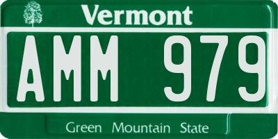 VT license plate AMM979