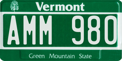 VT license plate AMM980