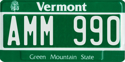 VT license plate AMM990