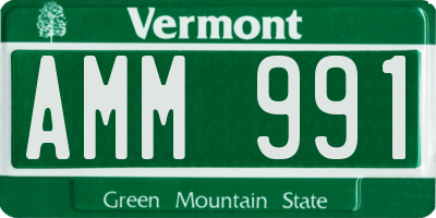 VT license plate AMM991
