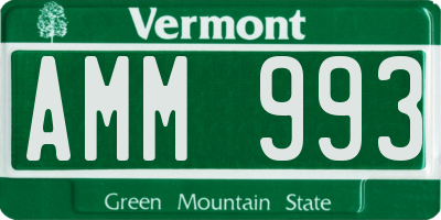 VT license plate AMM993