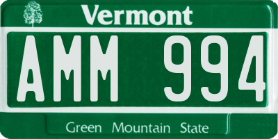 VT license plate AMM994