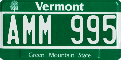 VT license plate AMM995