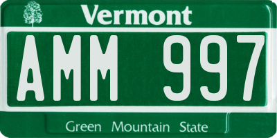 VT license plate AMM997