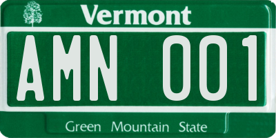 VT license plate AMN001
