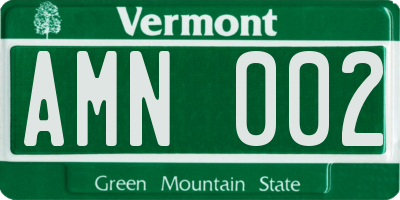 VT license plate AMN002
