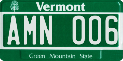 VT license plate AMN006