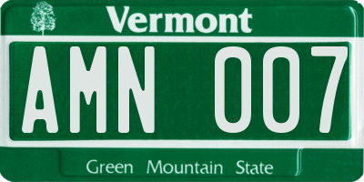 VT license plate AMN007