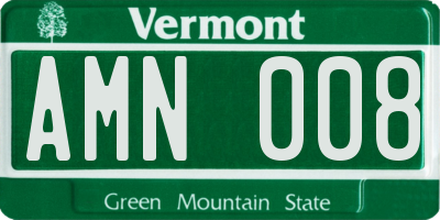 VT license plate AMN008