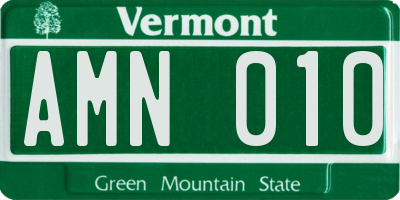 VT license plate AMN010