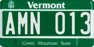VT license plate AMN013