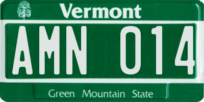 VT license plate AMN014