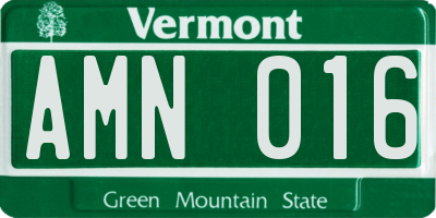 VT license plate AMN016
